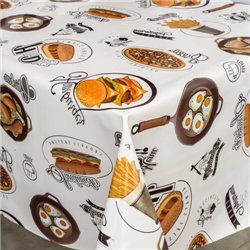 Клейонка 1,37*25м рулон ПВХ на нетканій основі 8661B на білому Hot Dog