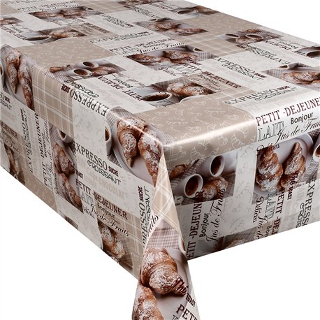 Клейонка 1,40*20м рулон Dekorama 067A кремовий круасани