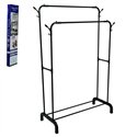 Вішалка стійка R88772BL пересувна подвійна органайзер для одягу 110х40х150см чорний