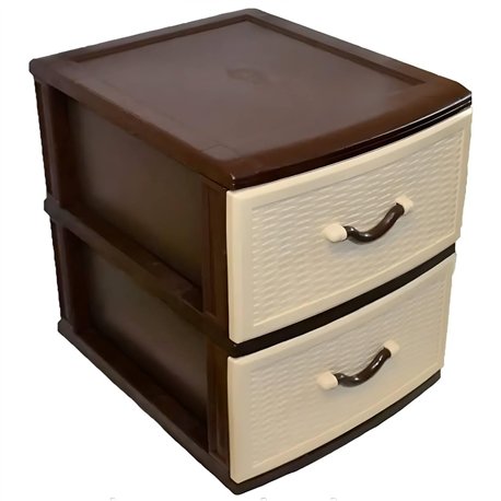 Комод ДВА ЯРУСА плетінка бежевий