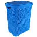Корзина для білизни з кришкою 35л блакитний 38х28х49см