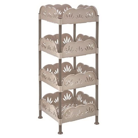 Этажерка квадратная 4-яр 5161 02 34х34х84см бежевый