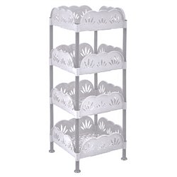 Этажерка квадратная 4-яр 5161 02 34х34х84см белый