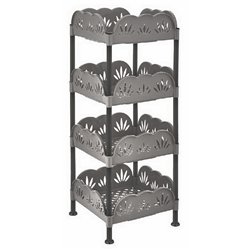 Этажерка квадратная 4-яр 5161 02 34х34х84см серый светлый