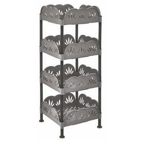 Етажерка квадратна 4-яр 5161 02 34х34х84см сірий світлий