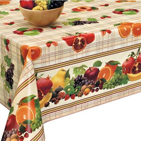 Клейонка 1,40*20м рулон Dekorama 162A фрукти кант гранат