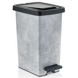 Ведро с педалью OZER-S-121-Х164 SLIM с рисунком 8,5л серый камень