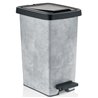 Відро з педаллю OZER-S-121-Х164 SLIM з малюнком 8,5л сірий камінь