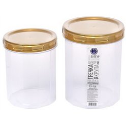 Банка для сыпучих НП набор 1+1,5л №85g Gold крышка