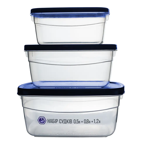 Судок набір НП №95і 0,5+0,8+1,2л індиго кришка