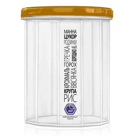 Банка для сипучих НП 0,65л №107g Gold кришка