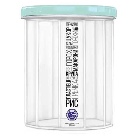 Банка для сыпучих НП 0,65л №107м мятная крышка 