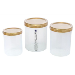 Банка для сипучих НП набір 1+1,5+2л №99g Gold кришка