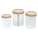 Банка для сыпучих НП набор 1+1,5+2л №99g Gold крышка
