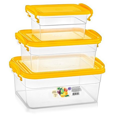 Бокс набор НП №59ж 0,85+1,6+3л желтая крышка