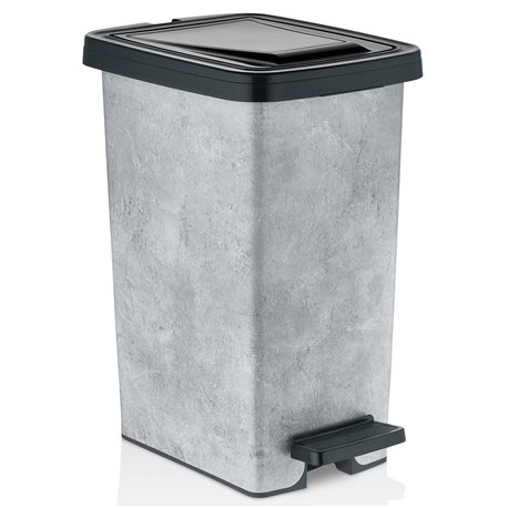 Відро з педаллю OZER-S-111-1х164 SLIM 15л сірий камінь