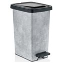 Ведро с педалью OZER-S-121-Х164 SLIM с рисунком 8,5л серый камень