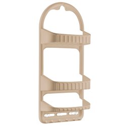 Полка 09165 для ванної 3-яр пряма бежевий