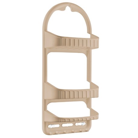 Полка 09165 для ванної 3-яр пряма бежевий
