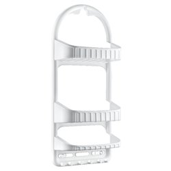 Полка 09165 для ванної 3-яр пряма біла