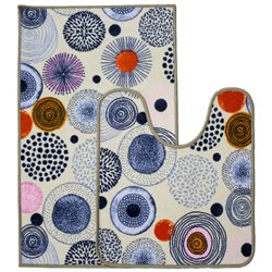 Килимок 2-й набір Клеопатра з малюнком 50х80+57х60 154704 Кола на світло- бежевому