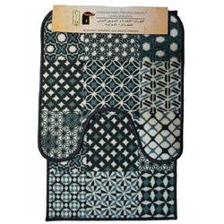 Коврик 2-й набор Клеопатра с рисунком 50х80+57х60 154827 бирюзово-черная плитка