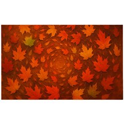 Коврик резина K-602-357 принт 75х45х0,4 Листья