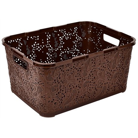 Корзина Ажур 18л без крышки ПБ-584 коричневый