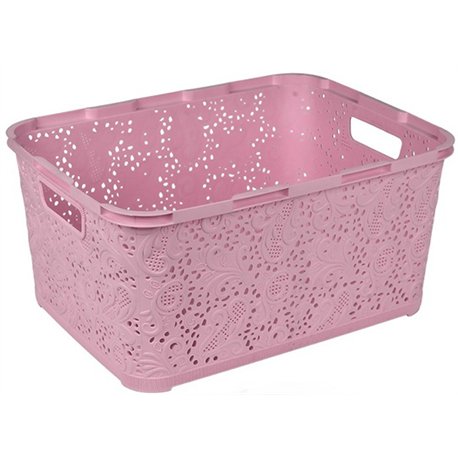 Корзина Ажур 18л без крышки ПБ-584 розовый