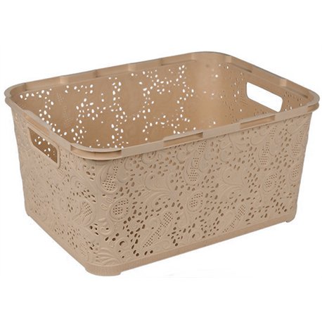 Корзина Ажур 18л без крышки ПБ-584 бежевый