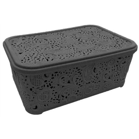 Кошик Ажур 4,7л з кришкою ПБ-447 чорний