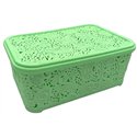 Корзина Ажур  4,7л с крышкой ПБ-447 салатовый