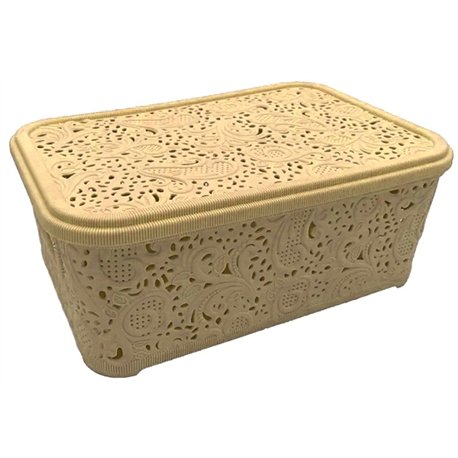Кошик Ажур 4,7л з кришкою ПБ-447 бежевий