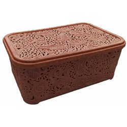 Корзина Ажур  4,7л с крышкой ПБ-447 коричневый