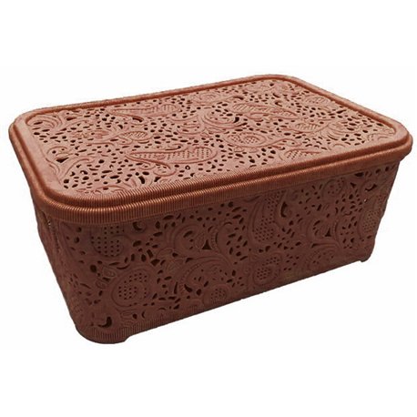 Кошик Ажур 4,7л з кришкою ПБ-447 коричневий