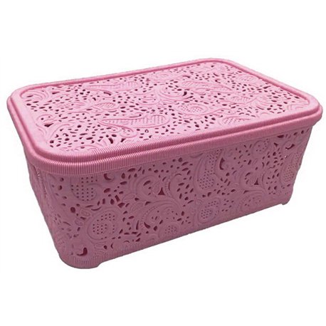 Кошик Ажур 4,7л з кришкою ПБ-447 рожевий