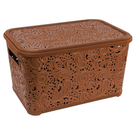 Кошик Ажур 7,5л з кришкою ПБ-416 коричневий