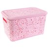 Корзина Ажур  7,5л с крышкой ПБ-416 розовый 
