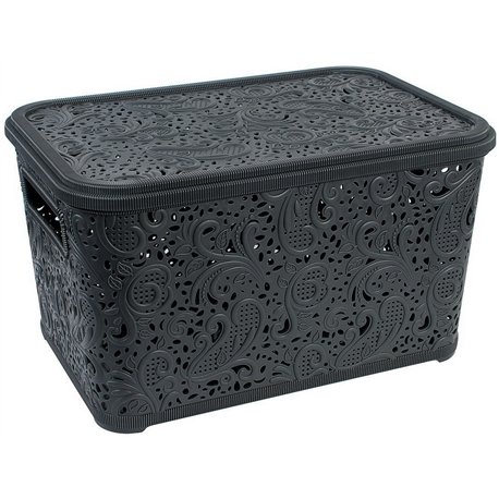 Кошик Ажур 7,5л з кришкою ПБ-416 чорний