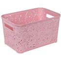 Корзина Ажур 12л без крышки ПБ-577 розовый