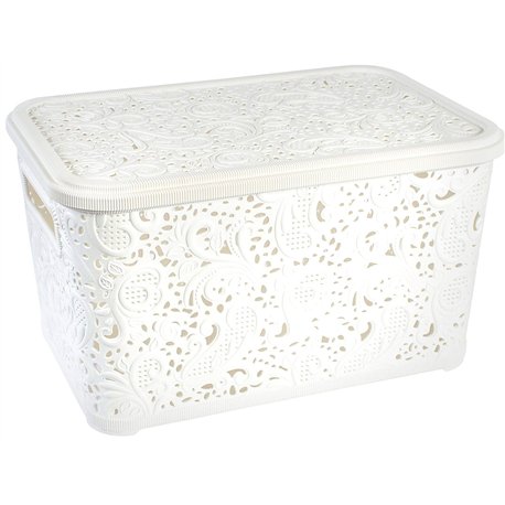 Кошик Ажур 12л з кришкою ПБ-591 білий