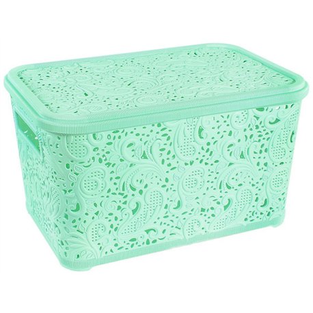 Кошик Ажур 18л з кришкою ПБ-607 салатовий