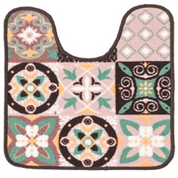 Коврик Таба туалетник 57х60 пудровые квадраты