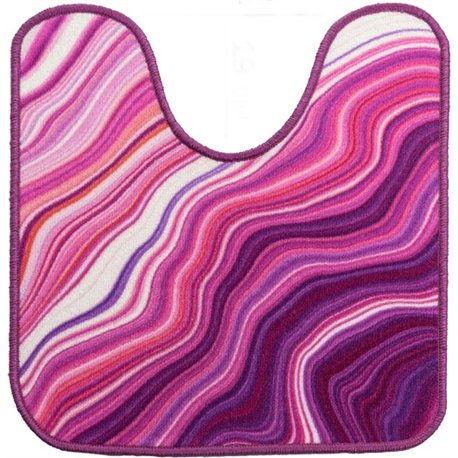 Килимок Таба туалетнік 57х60 фіолетово-рожеві хвилі