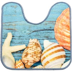 Коврик Таба туалетник 57х60 Ракушки на голубом