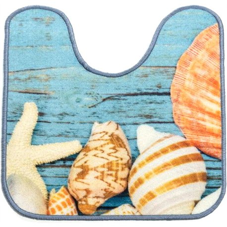 Килимок Таба туалетнік 57х60 Мушлі на блакитному