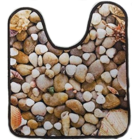 Коврик Таба туалетник 57х60 коричневый камни