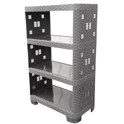 Етажерка ротанг 4 яруси ПГ-8004 графіт