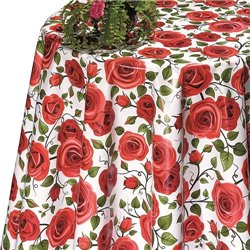 Клеенка 1,40*20м рулон Dekorama 138A красные розочки на белом