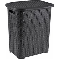 Корзина для белья TP-7019 Плетенка 45л черный